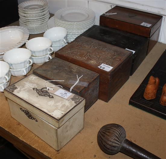 Collection of workboxes, tea caddies, etc (Q faults)